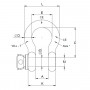 EXOSET BLUE BOLT SHACKLE - Technical drawing 1