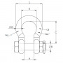 EXOSET BLUE PIN SHACKLE - Technical drawing 1