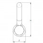 EXOSET BLUE PIN SHACKLE - Technical drawing 2