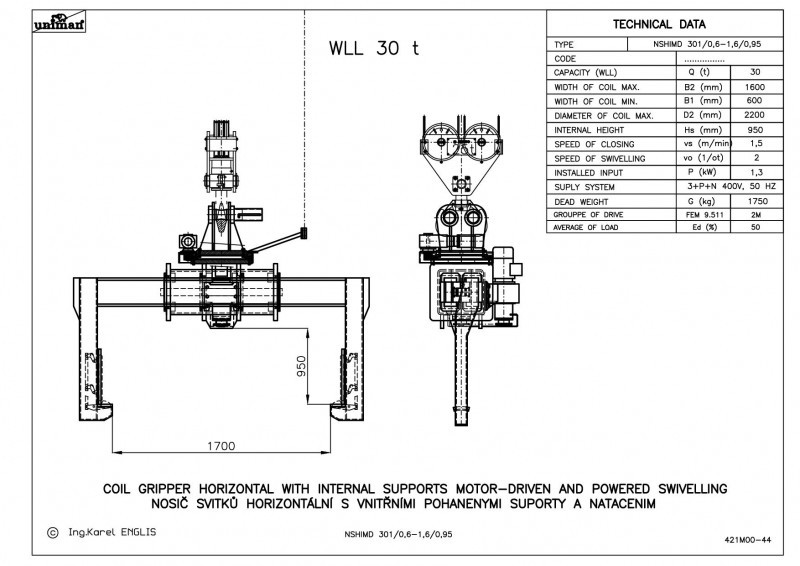Drawing of script program for hydraulic support